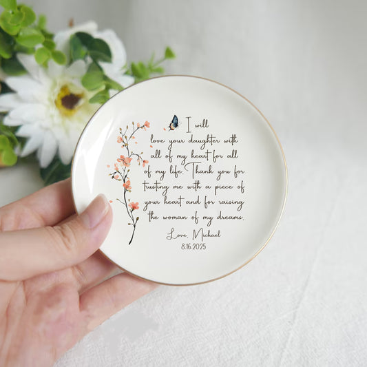 Personalized Jewelry Dish for Mother in Law – For the Woman Who Raised the Man I Love