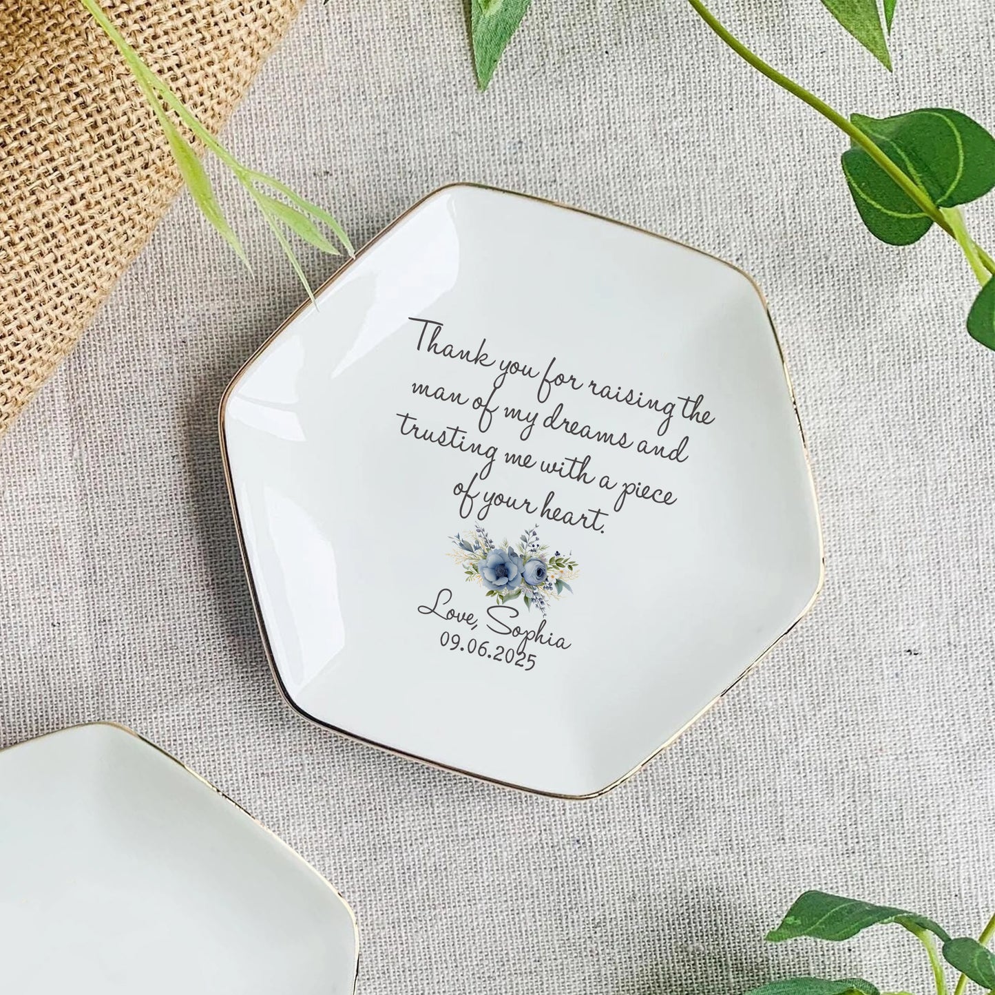 Thank You For Trusting Me With A Piece Of Your Heart – Personalized Jewelry Dish for Mother in Law