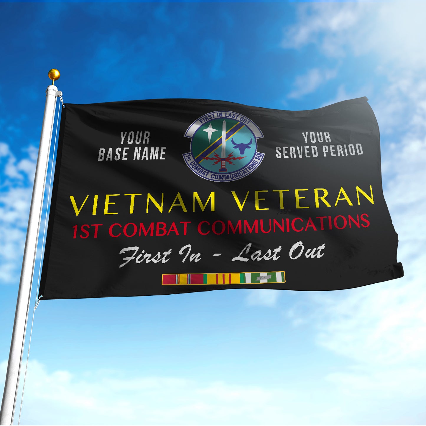 1ST COMBAT COMMUNICATIONS SQUADRON - Double Sided 30"x40" Flag