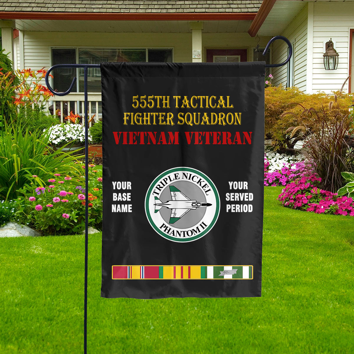 555TH TACTICAL FIGHTER SQUADRON - Double Sided 30"x40" Flag