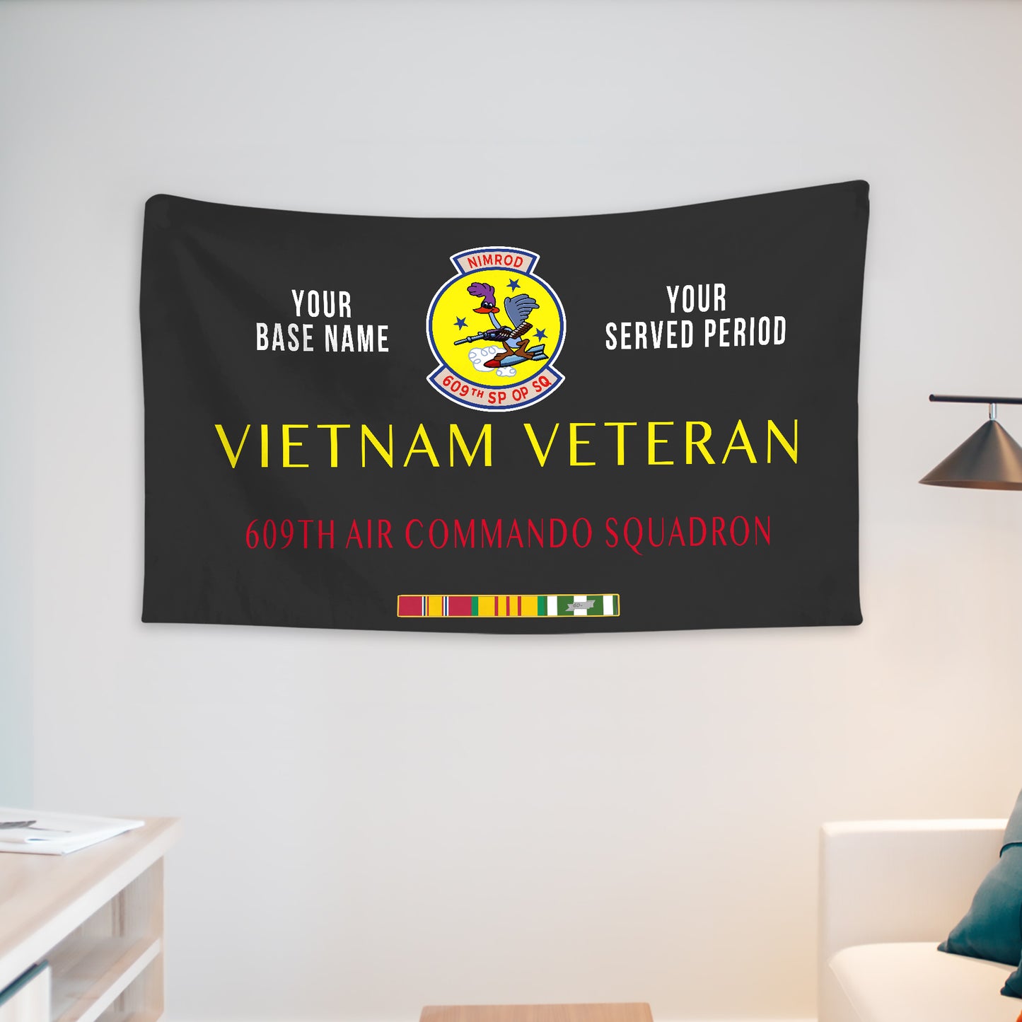 609TH AIR COMMANDO SQUADRON WALL FLAG VERTICAL HORIZONTAL 36 x 60 INCHES WALL FLAG