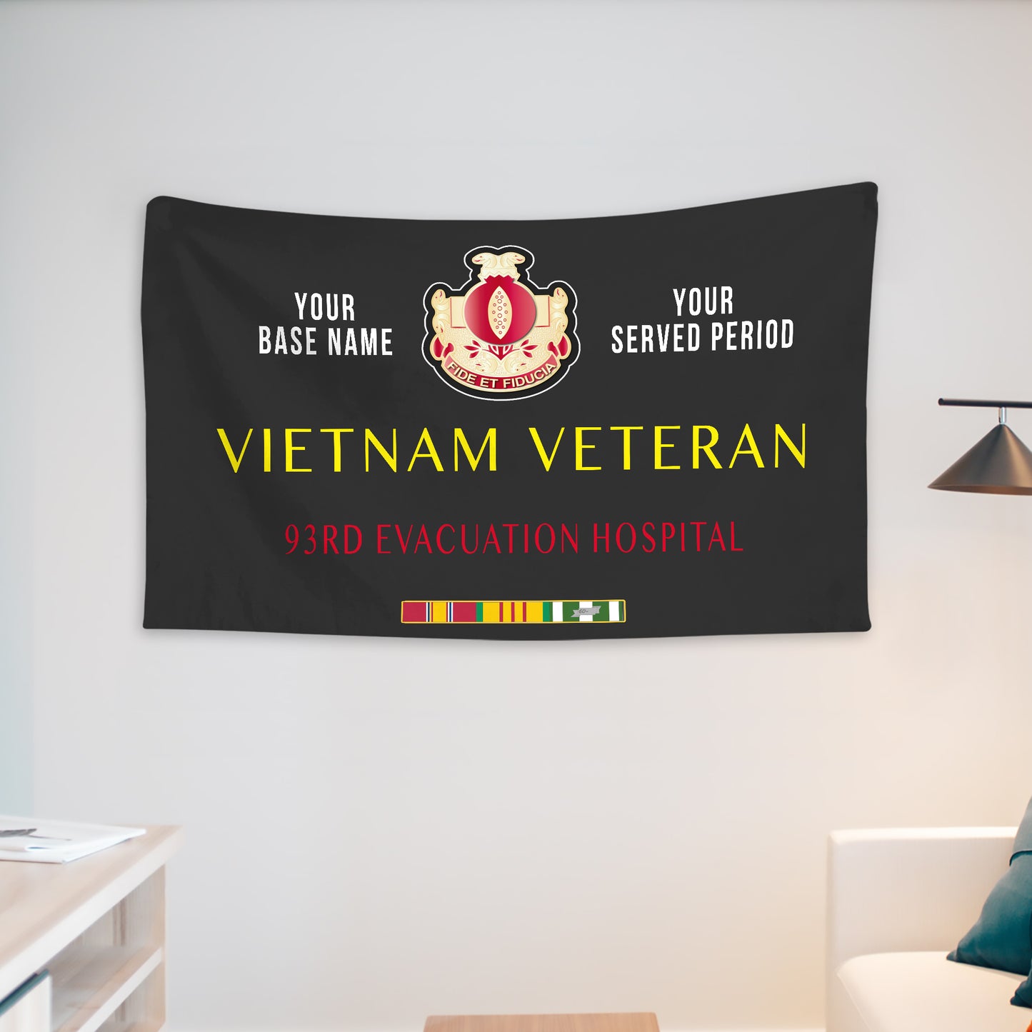 93RD EVACUATION HOSPITAL WALL FLAG VERTICAL HORIZONTAL 36 x 60 INCHES WALL FLAG