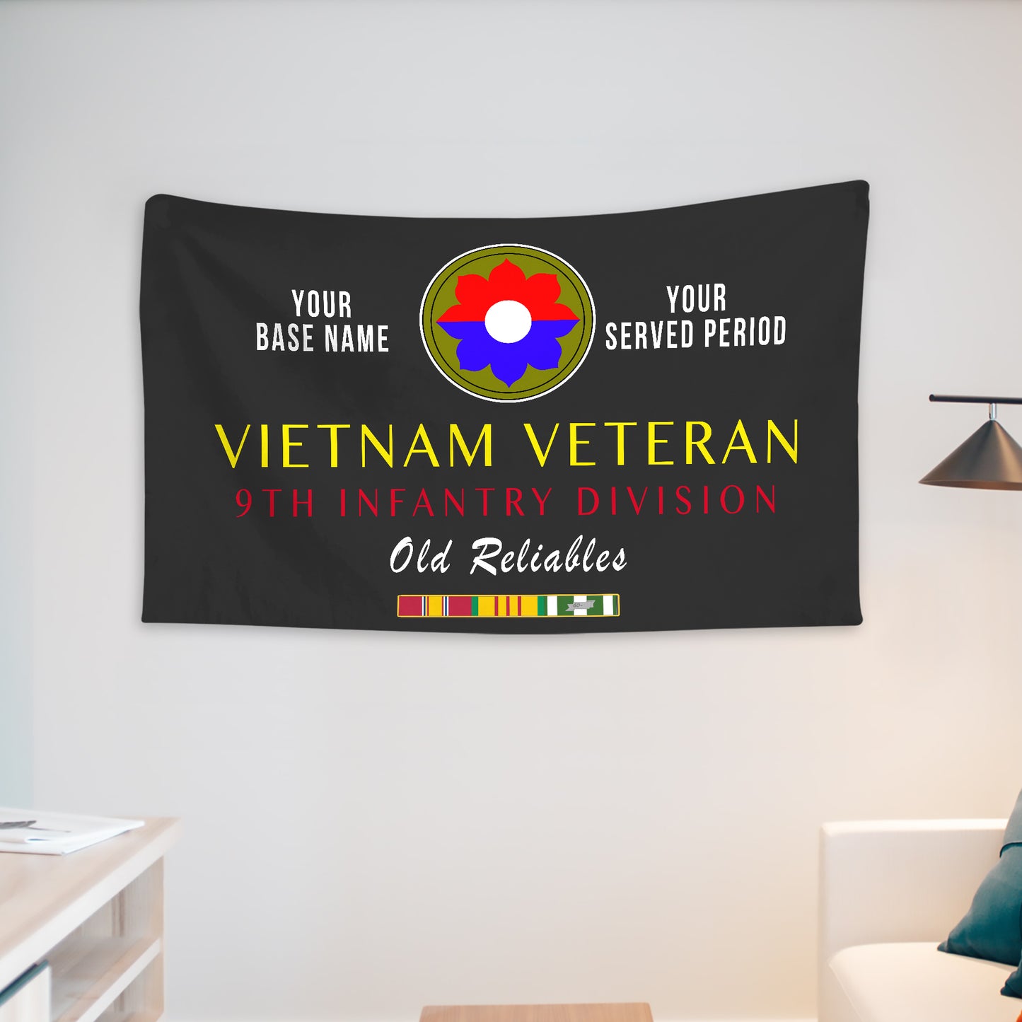 9TH INFANTRY DIVISION WALL FLAG VERTICAL HORIZONTAL 36 x 60 INCHES WALL FLAG