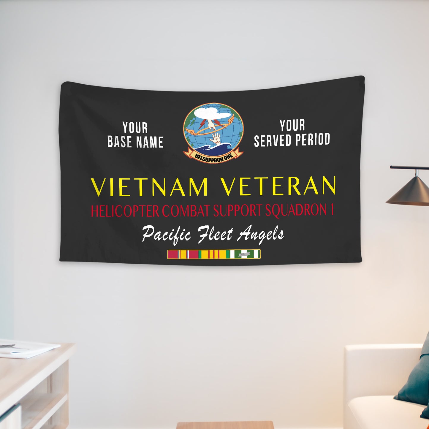 HELICOPTER COMBAT SUPPORT SQUADRON 1 WALL FLAG VERTICAL HORIZONTAL 36 x 60 INCHES WALL FLAG