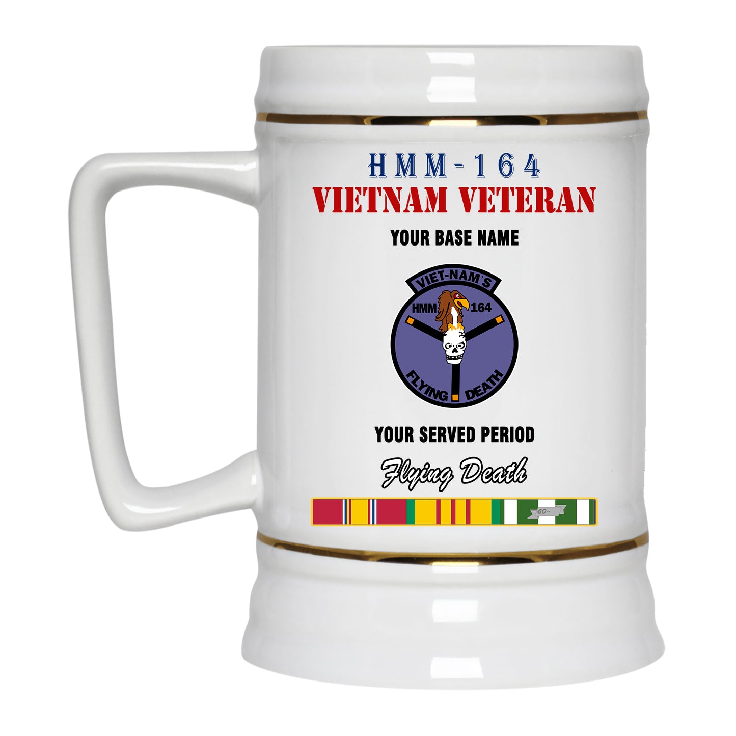 HMM 164 BEER STEIN 22oz GOLD TRIM BEER STEIN