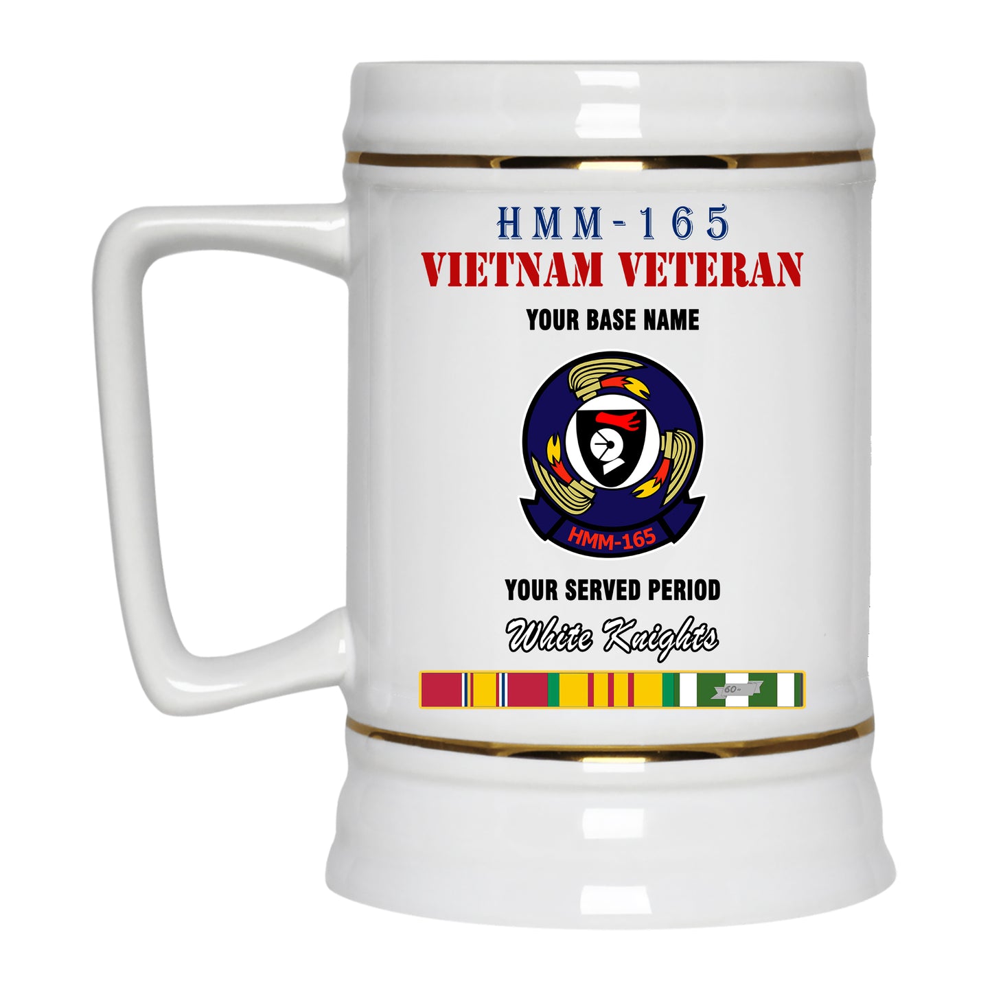 HMM 165 BEER STEIN 22oz GOLD TRIM BEER STEIN