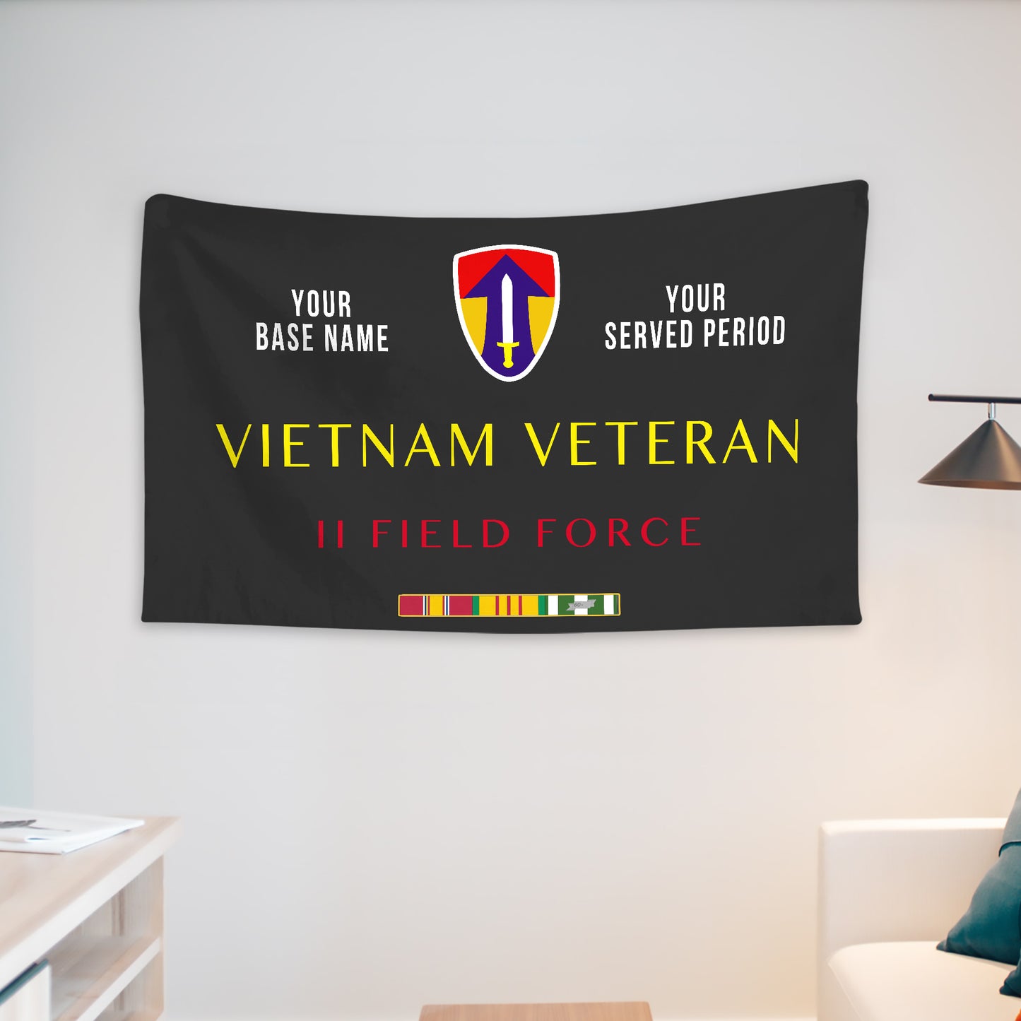 II FIELD FORCE WALL FLAG VERTICAL HORIZONTAL 36 x 60 INCHES WALL FLAG