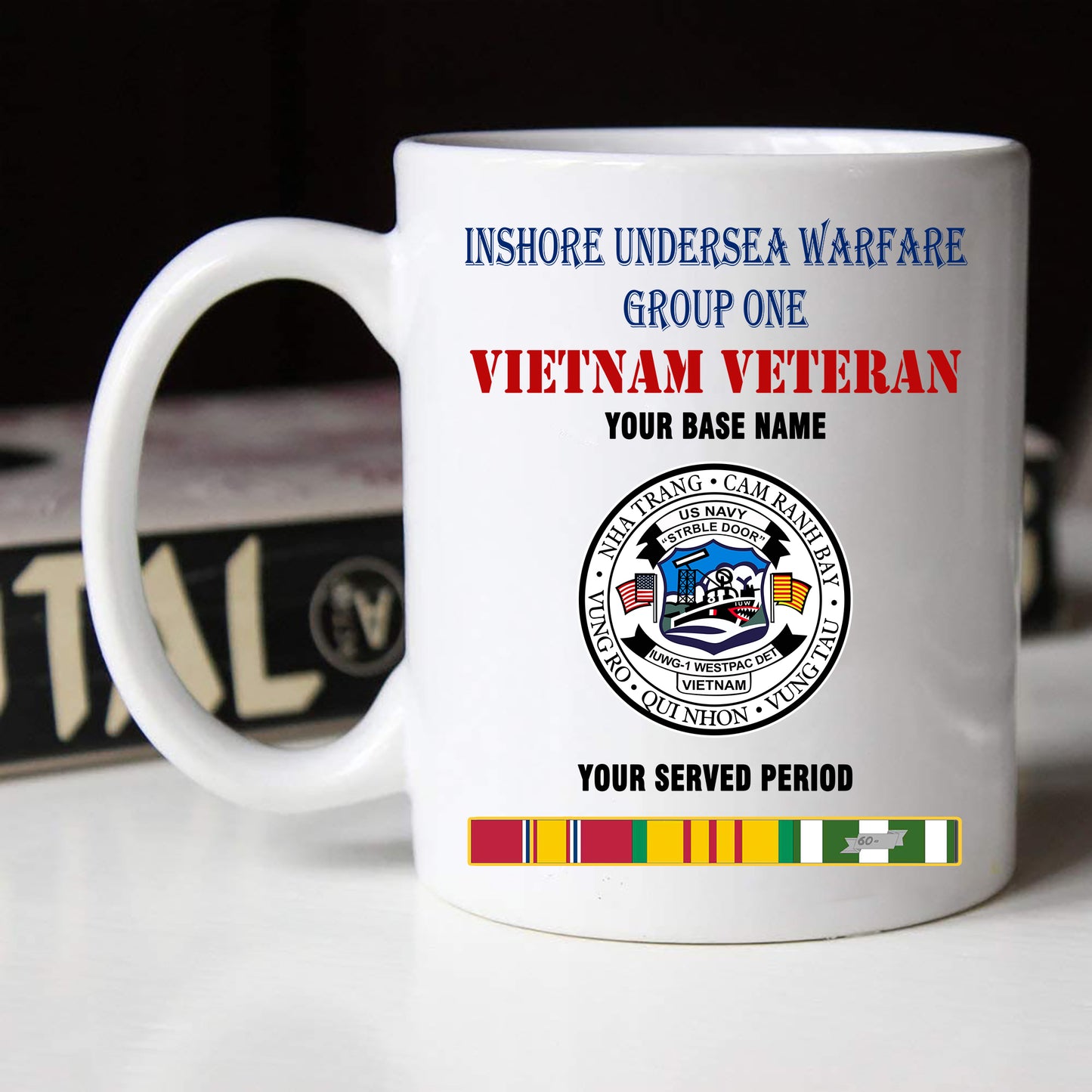 INSHORE UNDERSEA WARFARE GROUP BLACK WHITE 11oz 15oz COFFEE MUG