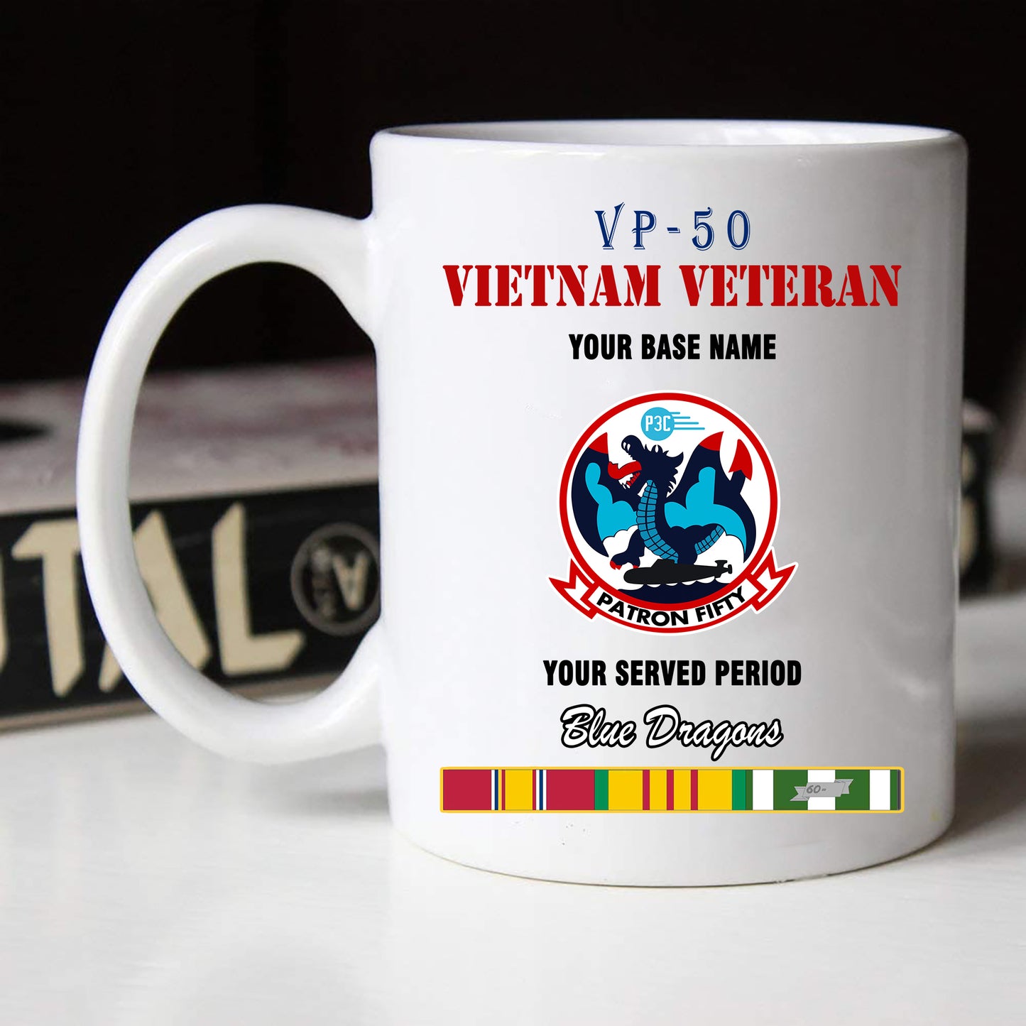 VP 50 BLACK WHITE 11oz 15oz COFFEE MUG