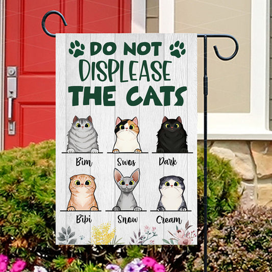 Do Not Displease The Cats Flag • Personalized Dog & Cat Garden Flag • Custom Welcome Flag • For Pet Lovers