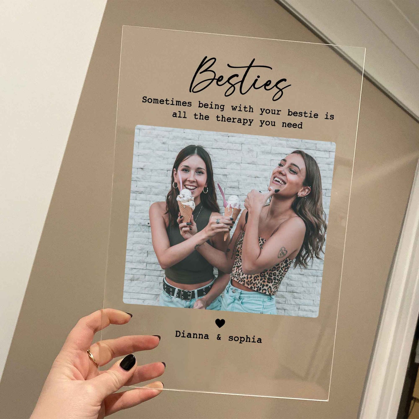 Custom Photo Frame • For Besties • Personalized Birthday Gift For Best Friends • Keepsake Gift • For Soul Sisters • Friendship Gift • Acrylic Plaque