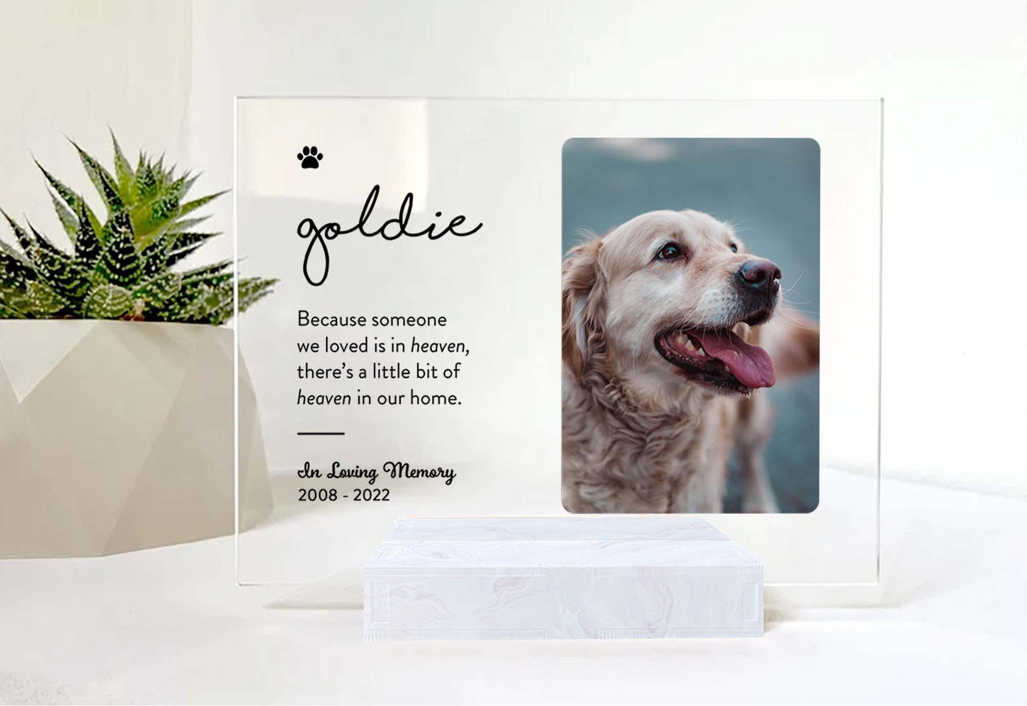 Custom Photo Memorial Gift For Dog Lovers • Personalized Photo Framed For Dog Passed Over • Sympathy Gift For Loss Of Dog • Acrylic Plaque