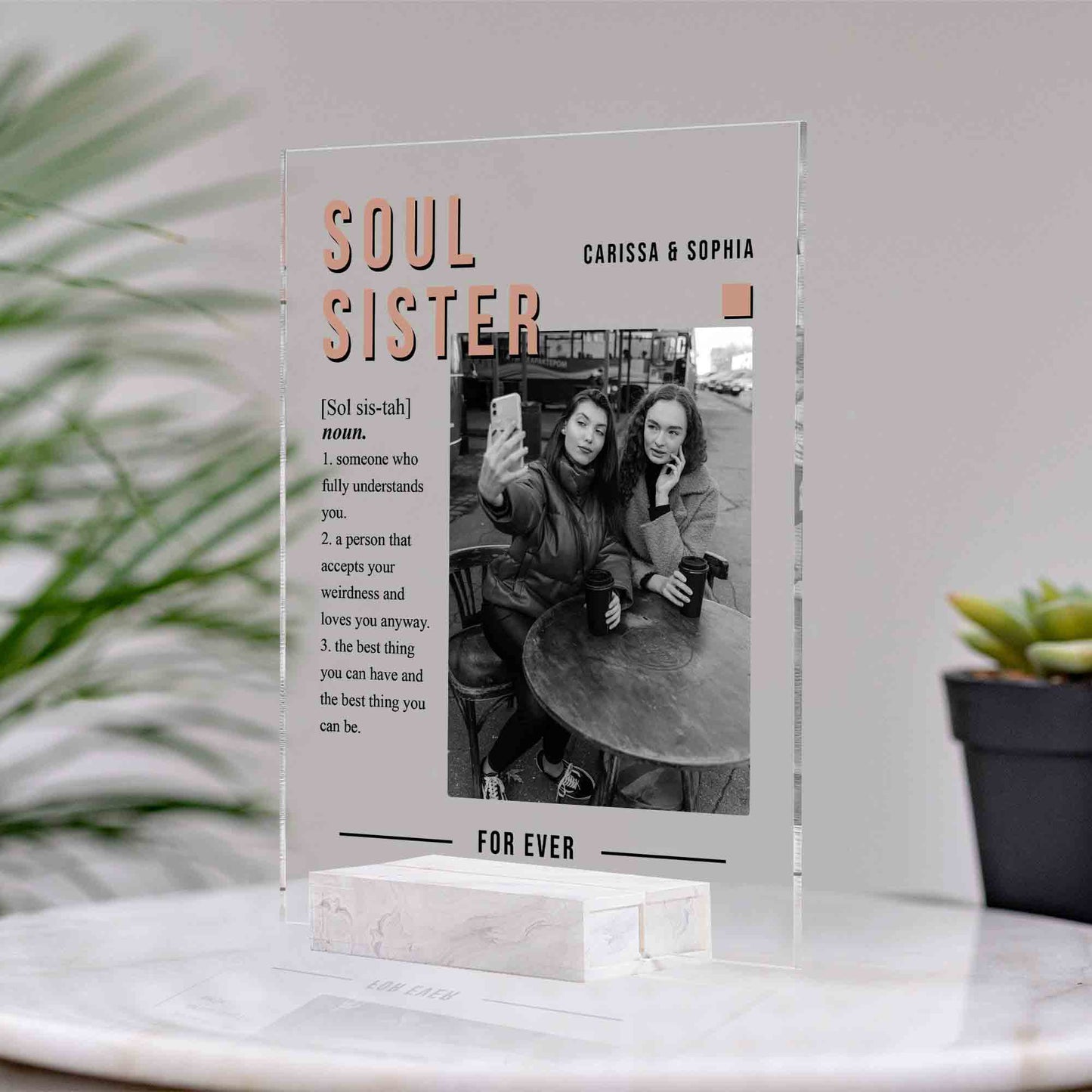 Custom Photo Frame • Personalized Birthday Gift For Best Friends • Keepsake Gift • For Besties • For Soul Sisters • Friendship Gift • Acrylic Plaque