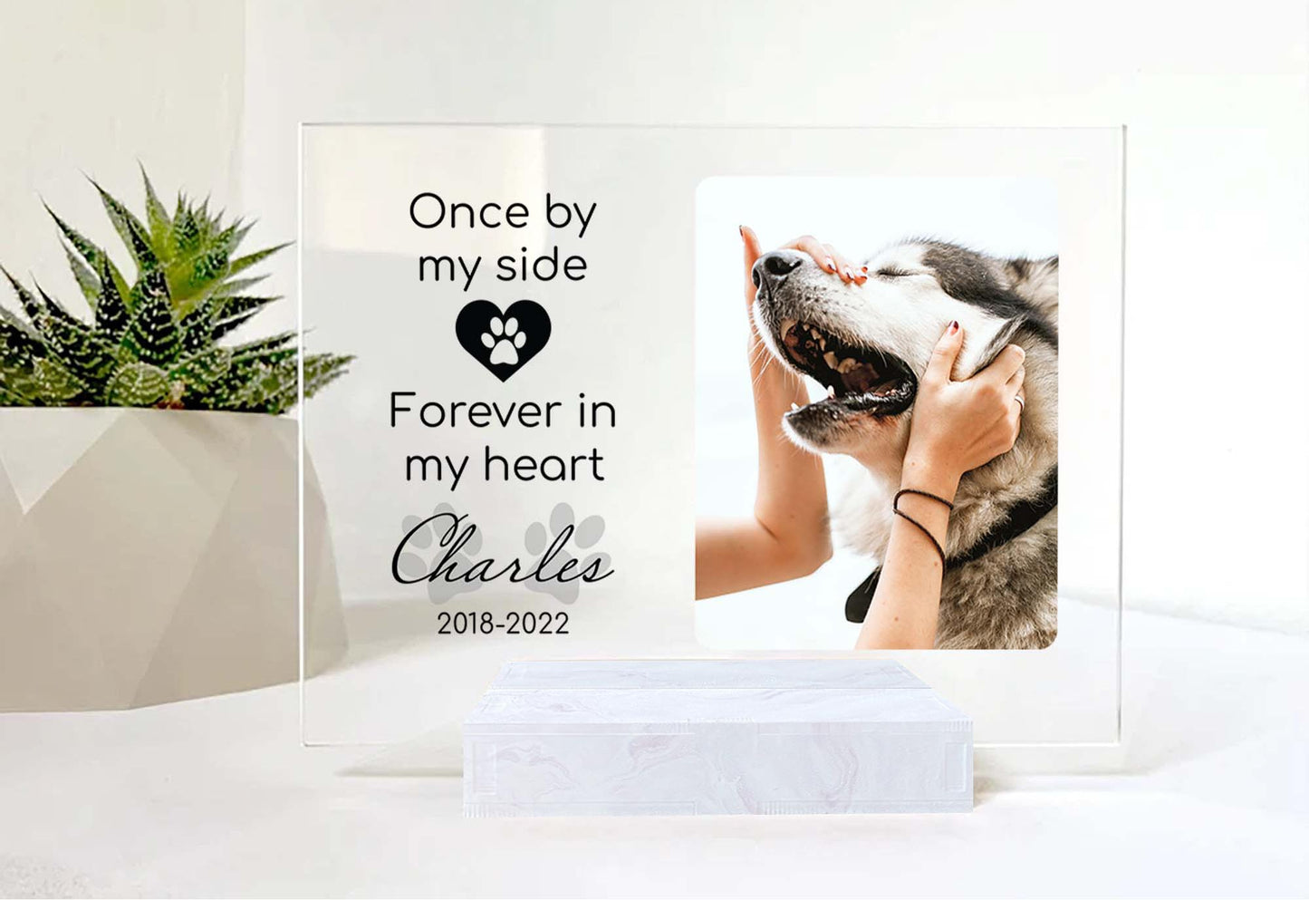 Custom Photo Memorial Gift For Dog Lovers • Personalized Photo Framed For Dog Passed Over • Sympathy Gift For Loss Of Dog • Acrylic Plaque