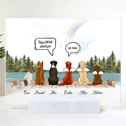 They Still Talk About You • Custom Dog Portrait Framed • Memorial Portrait For Dog Lovers • Personalized Sympathy Gift For Loss Of Dog • Acrylic Plaque