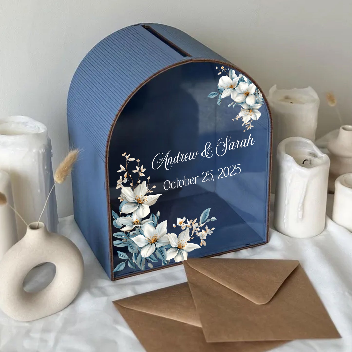 Personalized Wedding Card Box | Wildflower Meadow