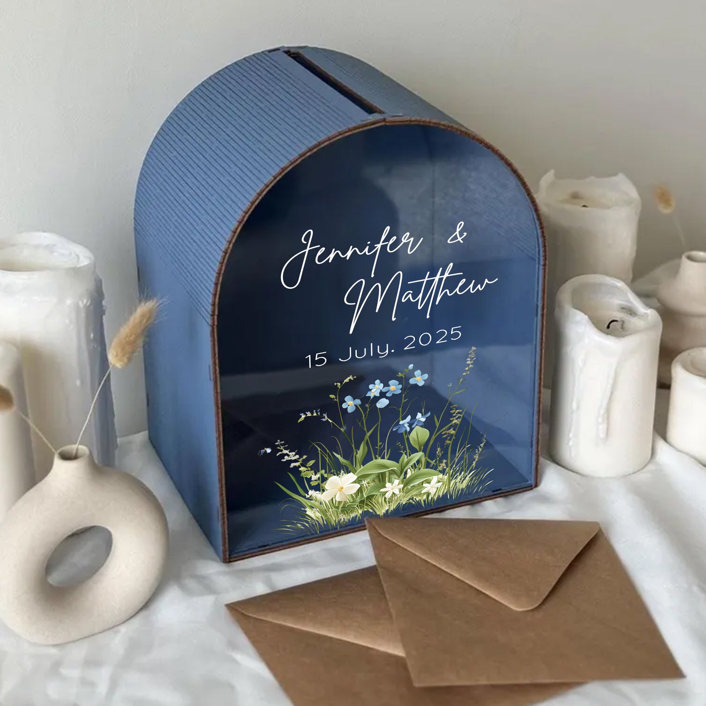 Personalized Wedding Card Box | Wildflower Meadow