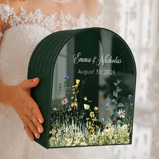 Personalized Wedding Card Box | Rustic Garden