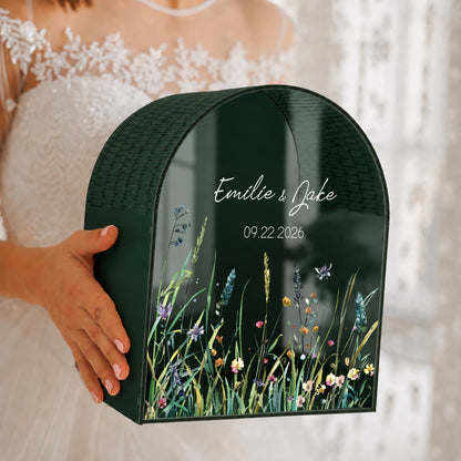 Personalized Wedding Card Box | Modern Minimalist Decor | Wildflower Card Box