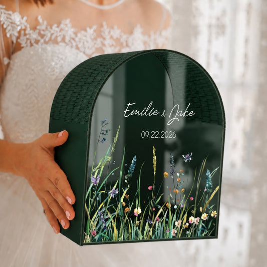 Personalized Wedding Card Box | Modern Minimalist Decor | Wildflower Card Box