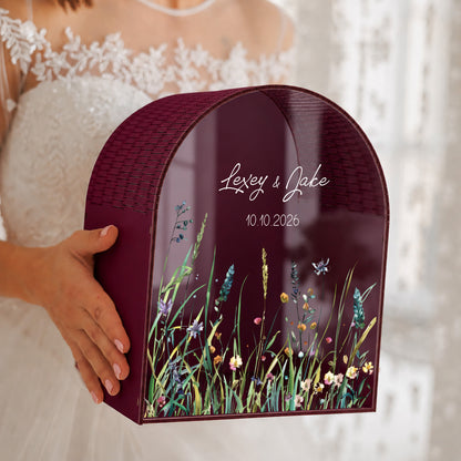 Personalized Wedding Card Box | Modern Minimalist Decor | Wildflower Card Box