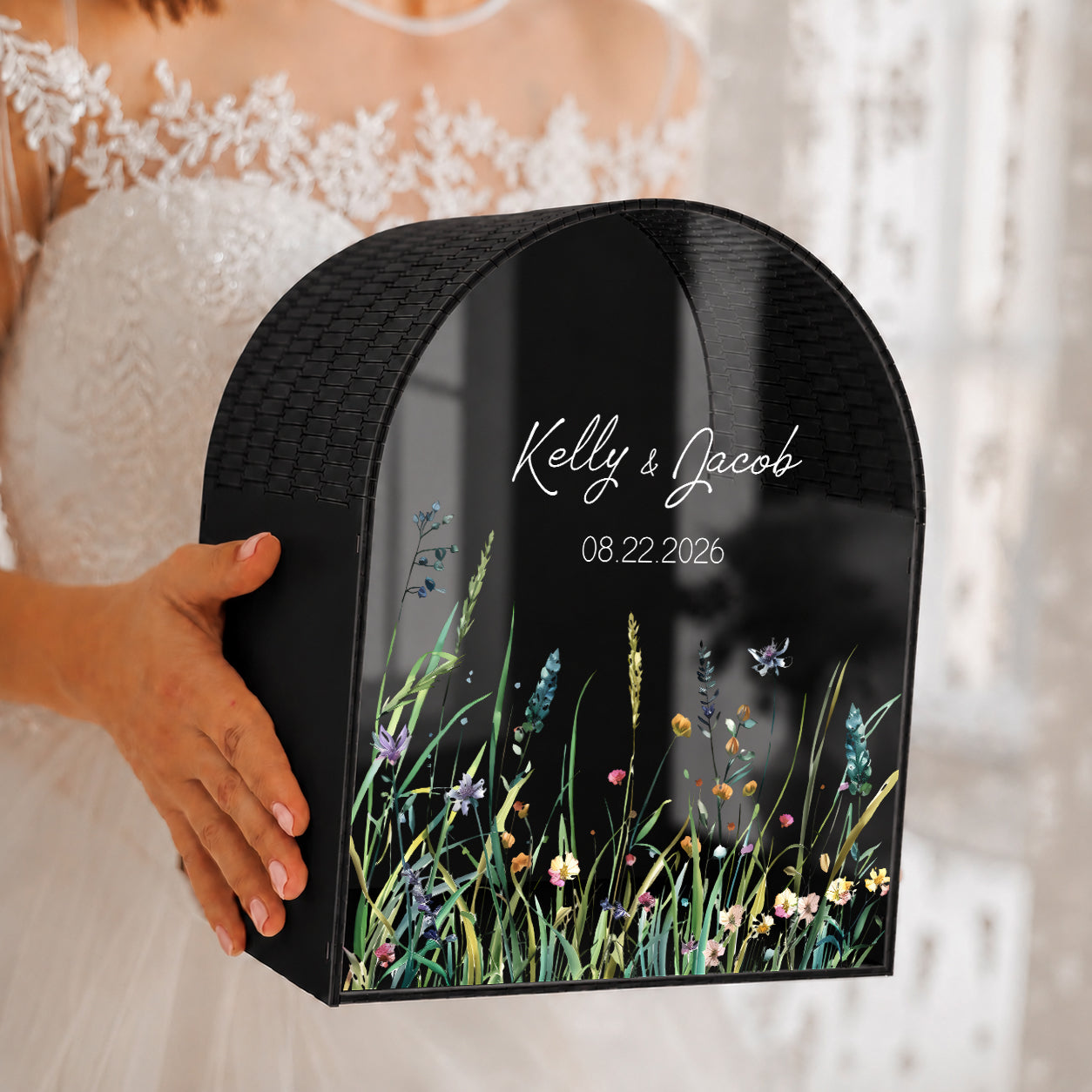 Personalized Wedding Card Box | Modern Minimalist Decor | Wildflower Card Box
