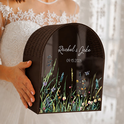 Personalized Wedding Card Box | Modern Minimalist Decor | Wildflower Card Box