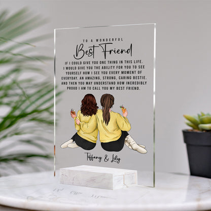 Personalized Birthday Gift For Best Friends • Custom Best Friends Gift • For Besties • For Soul Sisters • Friendship Portrait Acrylic Plaque