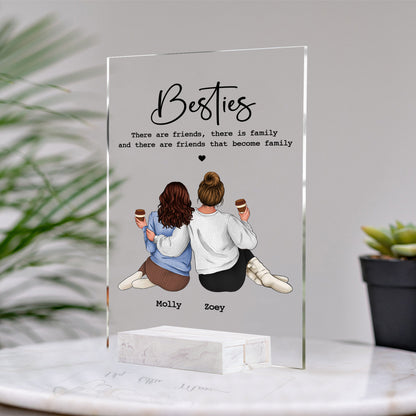 Personalized Birthday Gift For Best Friends • Custom Best Friends Gift • For Besties • For Soul Sisters • Friendship Portrait Acrylic Plaque