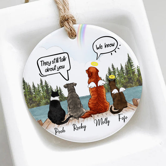 Dog And Cat Christmas Ornament • Custom Memorial Gift For Pet Lovers • Personalized Christmas Gift For Loss Of Pet • Portrait Ornament • Keepsake Gift