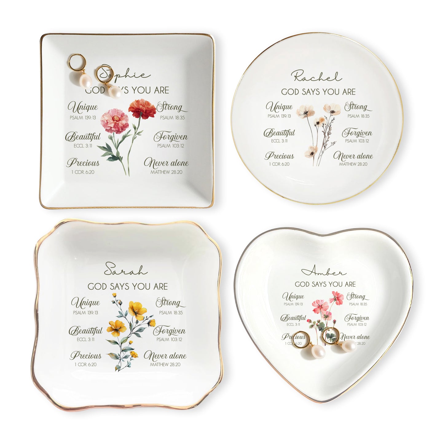 God Says You Are Bible Verse – Personalized Jewelry Dish