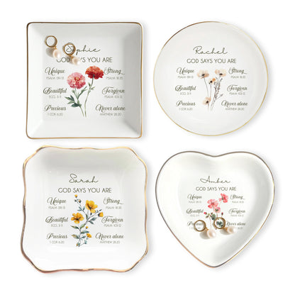 God Says You Are Bible Verse – Personalized Jewelry Dish