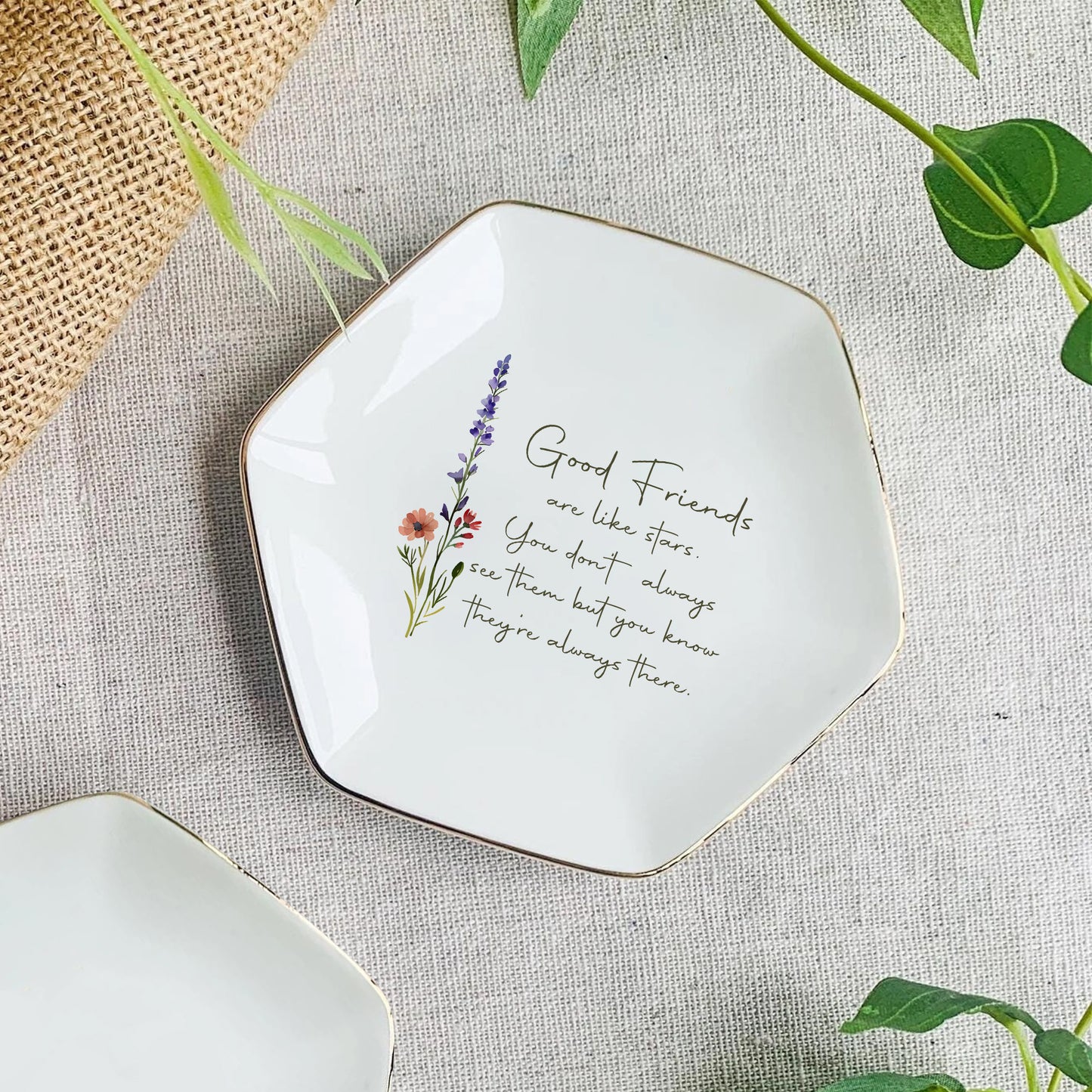 Good Friends are like Stars - Personalized Jewelry Dish for Best Friend