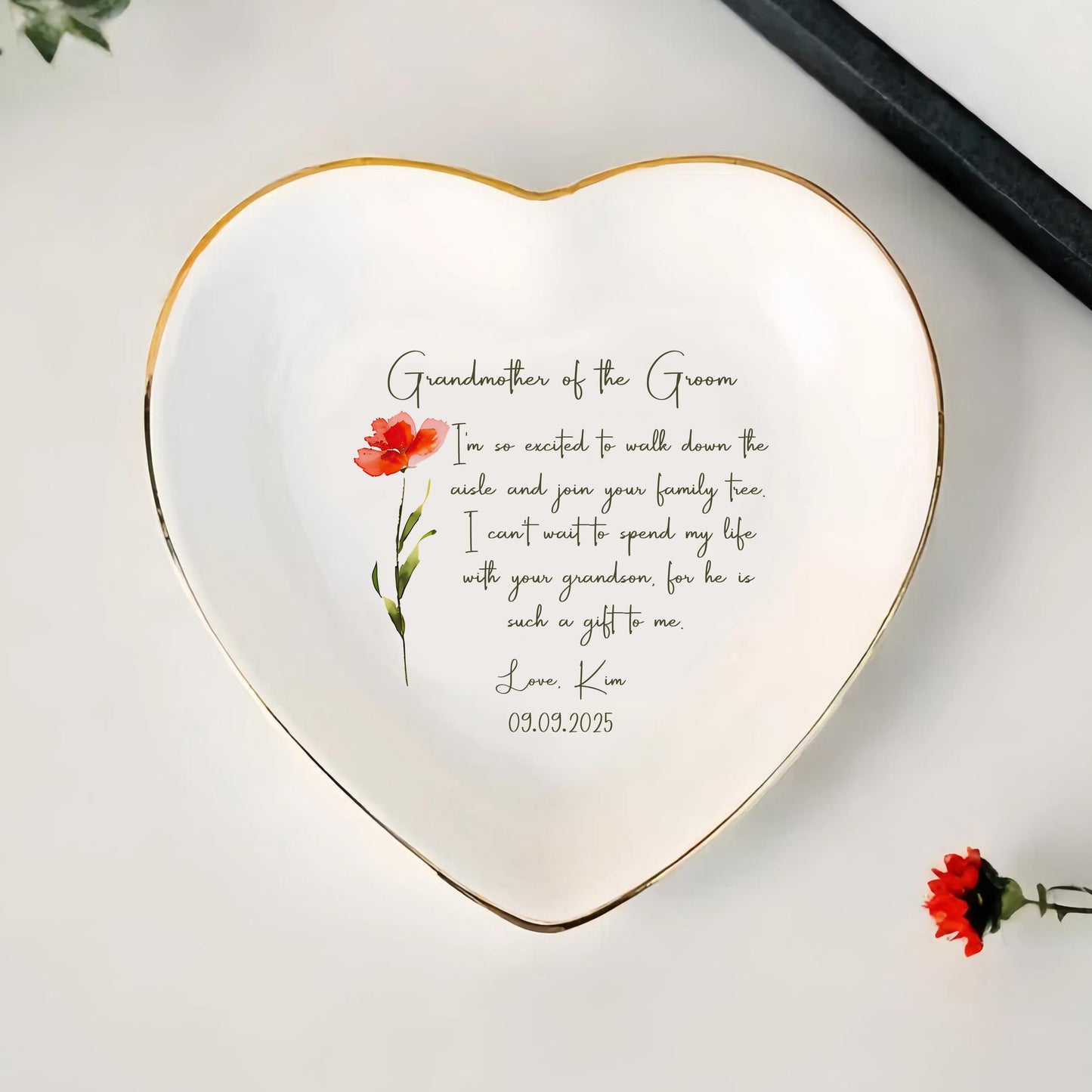 A Gift Filled with Love for Grandmother of the Groom – Personalized Jewelry Dish