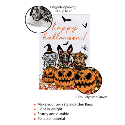 Happy Halloween • Funny Halloween Decoration Flag • Personalized Dog & Cat Garden Flag • Custom Welcome Flag
