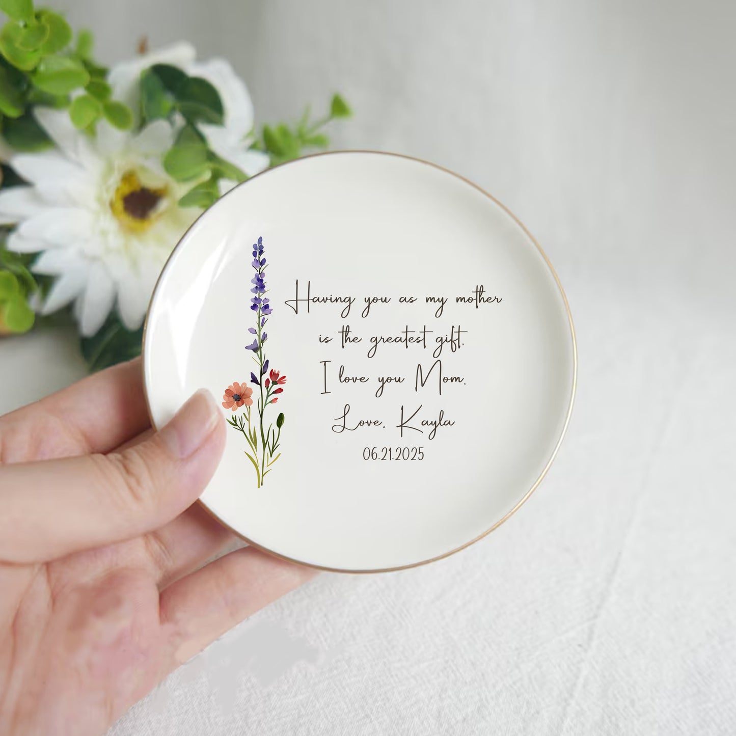 To My Mom, With Love – Personalized Jewelry Dish