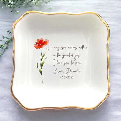 To My Mom, With Love – Personalized Jewelry Dish