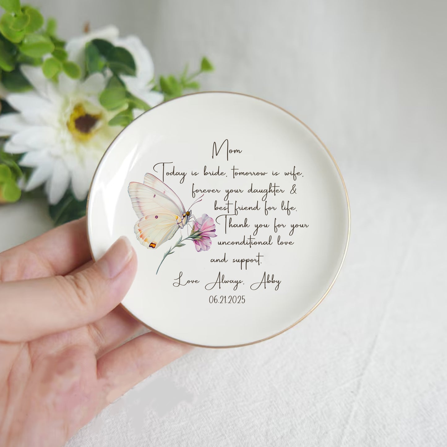 Today Is Bride Tomorrow Is Wife Forever Your Daughter – Personalized Jewelry Dish