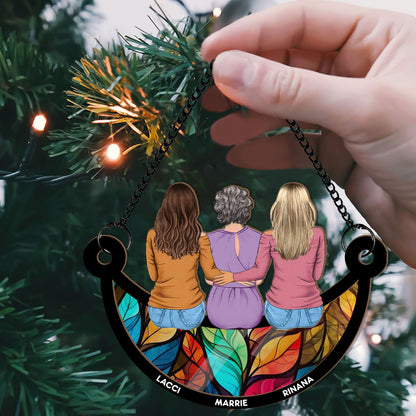 Personalized Mother & Daughter Suncatcher Ornament • Mom & Daughter Custom Memorial Gift • For Mom Passed Away • Christmas Decoration • Window Hanging