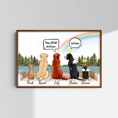Custom Dog Portrait For Dog Lovers • Personalized Memorial Gift For Loss Of Dog • They Still Talk About You Portrait Framed