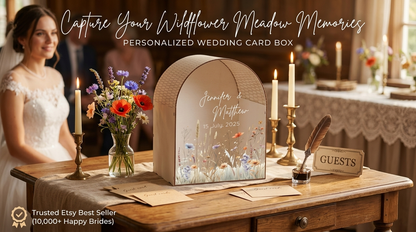 Personalized Wedding Card Box | Wildflower Meadow