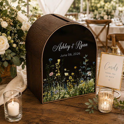 Personalized Wedding Card Box | Rustic Garden