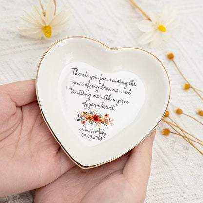 Thank You For Trusting Me With A Piece Of Your Heart  – Personalized Jewelry Dish for Mother in Law