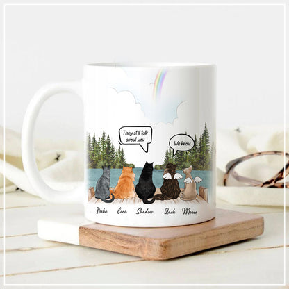They Still Talk About You • Custom Cat Portrait Mug • Personalized Memorial Gift For Loss Of Cat Lovers • Sympathy Gift
