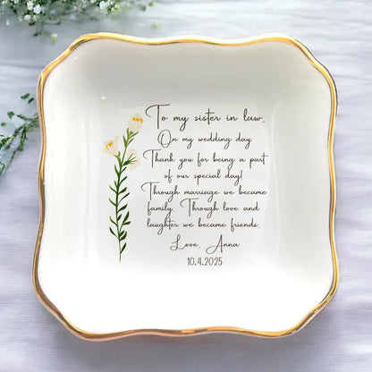 To My Sister in Law, With Love – Personalized Jewelry Dish