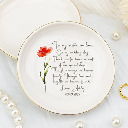 To My Sister in Law, With Love – Personalized Jewelry Dish