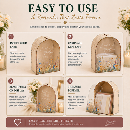 Personalized Wedding Card Box | Wildflower Meadow
