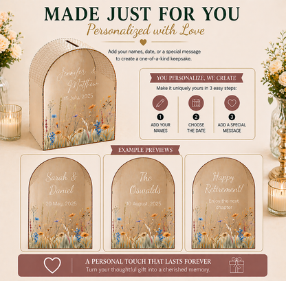 Personalized Wedding Card Box | Wildflower Meadow