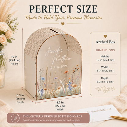 Personalized Wedding Card Box | Wildflower Meadow