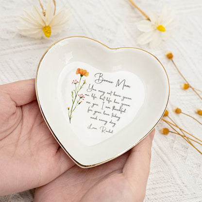 Not by Blood, But by Heart – Personalized Jewelry Dish for Bonus Mom